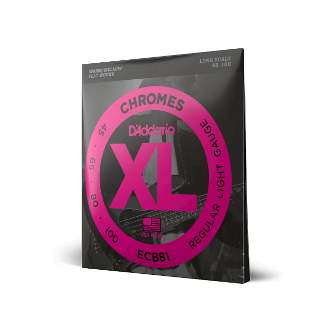 D'Addario ECB81 Chromes, cuerdas para bajo, blandas, 45-100, escala larga