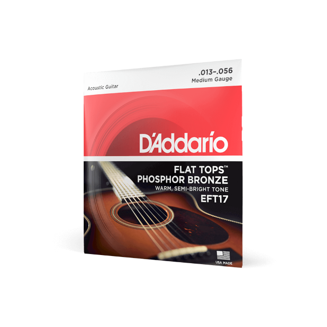 D'Addario EFT17 Flat Tops Saiten für Akustikgitarre, Phosphorbronze, 13-56