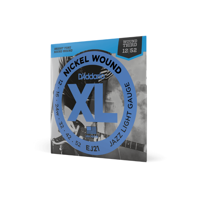 D'Addario EJ21, cuerdas con entorchado en níquel para guitarra eléctrica, blandas para Jazz, 12-52