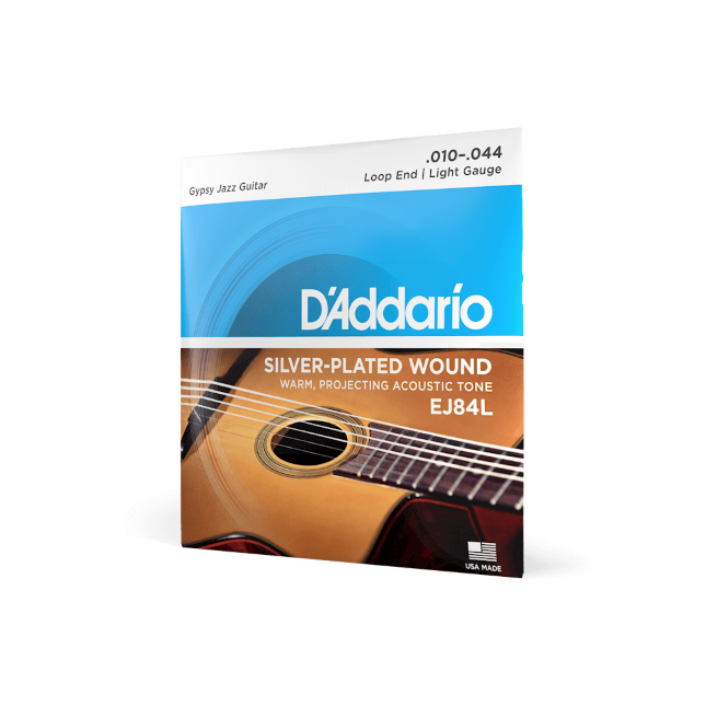 D'Addario EJ84L Gypsy Jazz Saiten für Akustikgitarre, Schlaufenende, Light, 10-44