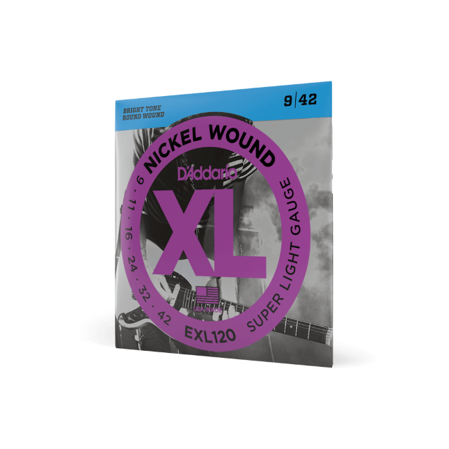 D'Addario EXL120, cuerdas con entorchado en níquel para guitarra eléctrica, extra blandas, 9-42