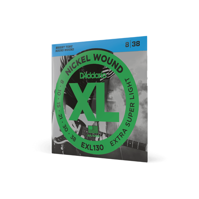 D'Addario EXL130, cuerdas con entorchado en níquel para guitarra eléctrica, súper extra blandas, 8-38