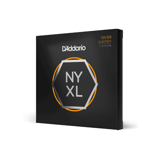 Cordes pour guitare électrique 7 cordes D&#39;Addario NYXL1059 filet nickel, Regular Light, 10-59