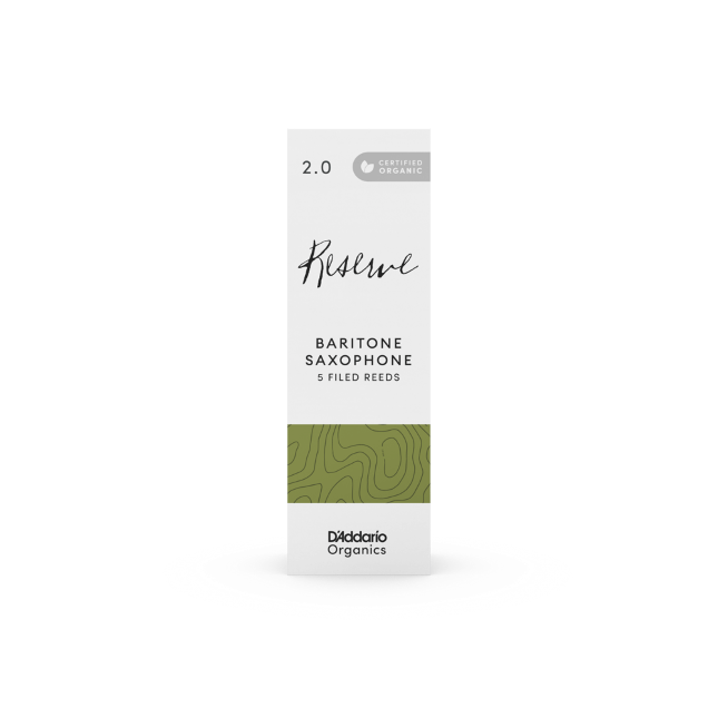 D'Addario Organic Reserve. Cañas para saxofón barítono, fuerza 2.0, pack de 5