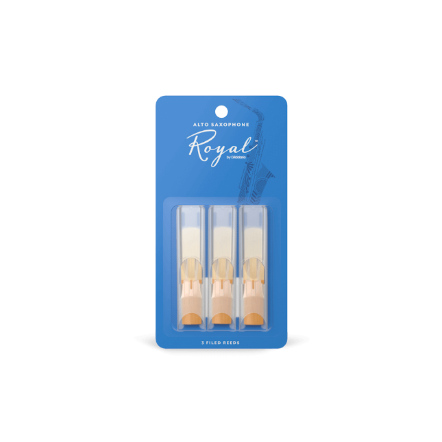 large Royal by D'Addario Alto Sax Reeds, Strength 2.5, 3-pack