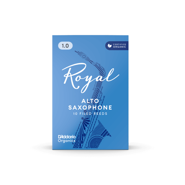 Cañas para saxo alto Rico Royal, resistencia de 1.0, paquete de 10